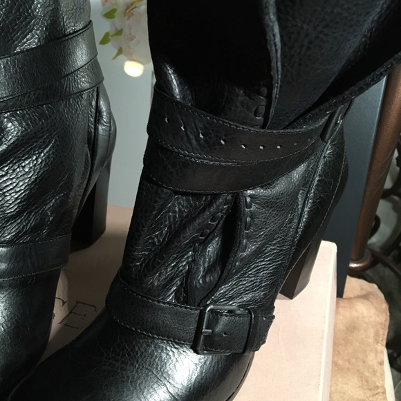 ROSE GOLD ‘WILMA’ NWOT AUTHENTIC BLACK GENUINE LEATHER BOOTS - Picture 5 of 16